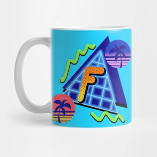 Initial Letter F - 80s Synth Mug